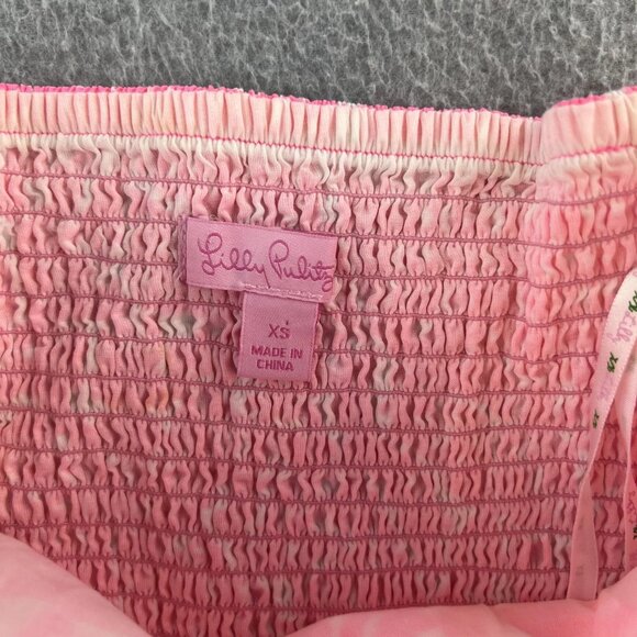 Lilly Pulitzer Dress Womens Extra Small Pink White Strapless Floral Summer Party - Picture 10 of 12